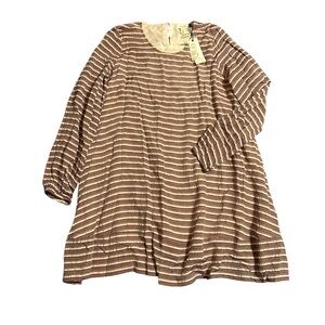 Treasure & Bond Purple and Cream Striped Dress